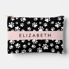 Paw Pattern, Dog Paws, Black and White, Jouw naam Etui