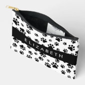 Paw Pattern, Dog Paws, Black and White, Jouw naam Etui (Open)