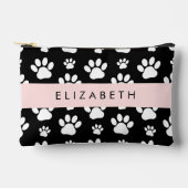 Paw Pattern, Dog Paws, Black and White, Jouw naam Etui (Voorkant)