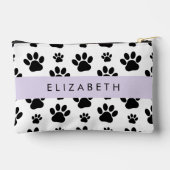 Paw Pattern, Dog Paws, Black and White, Jouw naam Etui (Achterkant)