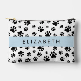 Paw Pattern, Dog Paws, Black and White, Jouw naam Etui