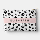 Paw Pattern, Dog Paws, Black and White, Jouw naam Etui (Achterkant)