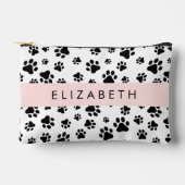 Paw Pattern, Dog Paws, Black and White, Jouw naam Etui (Voorkant)