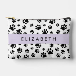 Paw Pattern, Dog Paws, Black and White, Jouw naam Etui
