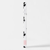 Paw Pattern, Dog Paws, Black and White, Jouw naam iPhone Hoesje (Linkerkant)