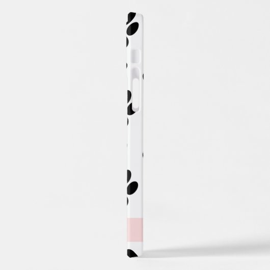 Paw Pattern, Dog Paws, Black and White, Jouw naam iPhone Hoesje (Linkerkant)