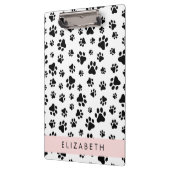 Paw Pattern, Dog Paws, Black and White, Jouw naam Klembord (Links)