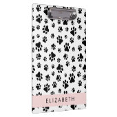 Paw Pattern, Dog Paws, Black and White, Jouw naam Klembord (Rechts)