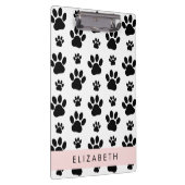 Paw Pattern, Dog Paws, Black and White, Jouw naam Klembord (Rechts)