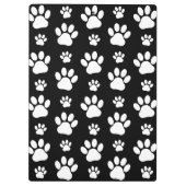 Paw Pattern, Dog Paws, Black and White, Jouw naam Klembord (Achterkant)