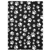 Paw Pattern, Dog Paws, Black and White, Jouw naam Klembord (Achterkant)