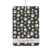 Paw Pattern, Dog Paws, Black and White, Jouw naam Luchtverfrisser (Voorkant)