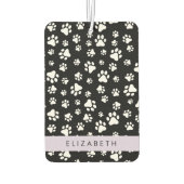 Paw Pattern, Dog Paws, Black and White, Jouw naam Luchtverfrisser (Achterkant)