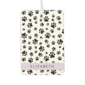 Paw Pattern, Dog Paws, Black and White, Jouw naam Luchtverfrisser (Voorkant)