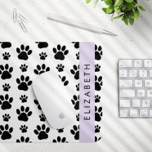 Paw Pattern, Dog Paws, Black and White, Jouw naam