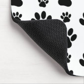 Paw Pattern, Dog Paws, Black and White, Jouw naam Muismat (Hoek)