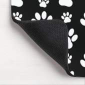 Paw Pattern, Dog Paws, Black and White, Jouw naam Muismat (Hoek)
