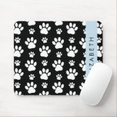 Paw Pattern, Dog Paws, Black and White, Jouw naam Muismat (Met muis)