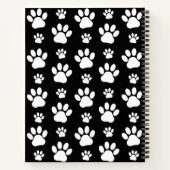 Paw Pattern, Dog Paws, Black and White, Jouw naam Notitieboek (Achterkant)