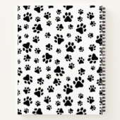 Paw Pattern, Dog Paws, Black and White, Jouw naam Notitieboek (Achterkant)