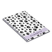 Paw Pattern, Dog Paws, Black and White, Jouw naam Notitieboek (Rechterzijde)