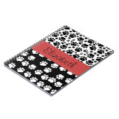 Paw Pattern, Dog Paws, Black and White, Jouw naam Notitieboek (Linkerzijde)
