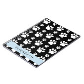 Paw Pattern, Dog Paws, Black and White, Jouw naam Notitieboek (Linkerzijde)