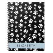 Paw Pattern, Dog Paws, Black and White, Jouw naam Notitieboek (Voorkant)