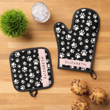 Paw Pattern, Dog Paws, Black and White, Jouw naam