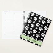 Paw Pattern, Dog Paws, Black and White, Jouw naam Planner (Display)