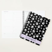 Paw Pattern, Dog Paws, Black and White, Jouw naam Planner (Display)