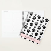 Paw Pattern, Dog Paws, Black and White, Jouw naam Planner (Display)