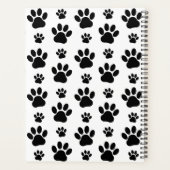 Paw Pattern, Dog Paws, Black and White, Jouw naam Planner (Achterkant)
