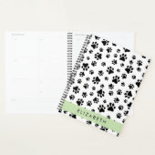 Paw Pattern, Dog Paws, Black and White, Jouw naam Planner (Display)