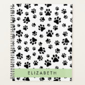 Paw Pattern, Dog Paws, Black and White, Jouw naam Planner (Voorkant)