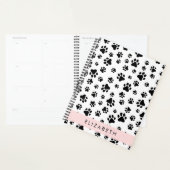 Paw Pattern, Dog Paws, Black and White, Jouw naam Planner (Display)