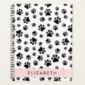 Paw Pattern, Dog Paws, Black and White, Jouw naam Planner (Voorkant)