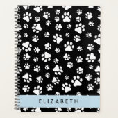 Paw Pattern, Dog Paws, Black and White, Jouw naam Planner (Voorkant)