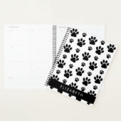 Paw Pattern, Dog Paws, Black and White, Jouw naam Planner (Display)