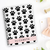 Paw Pattern, Dog Paws, Black and White, Jouw naam Planner