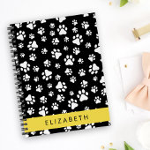 Paw Pattern, Dog Paws, Black and White, Jouw naam Planner