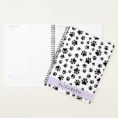 Paw Pattern, Dog Paws, Black and White, Jouw naam Planner (Display)