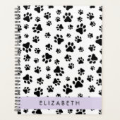 Paw Pattern, Dog Paws, Black and White, Jouw naam Planner (Voorkant)