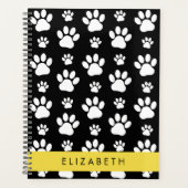 Paw Pattern, Dog Paws, Black and White, Jouw naam Planner (Voorkant)