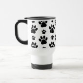 Paw Pattern, Dog Paws, Black and White, Jouw naam Reisbeker (Links)