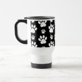 Paw Pattern, Dog Paws, Black and White, Jouw naam Reisbeker (Links)