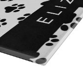 Paw Pattern, Dog Paws, Black and White, Jouw naam Snijplank (Hoek)