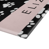 Paw Pattern, Dog Paws, Black and White, Jouw naam Snijplank (Hoek)