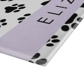 Paw Pattern, Dog Paws, Black and White, Jouw naam Snijplank (Hoek)