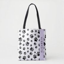 Paw Pattern, Dog Paws, Black and White, Jouw naam